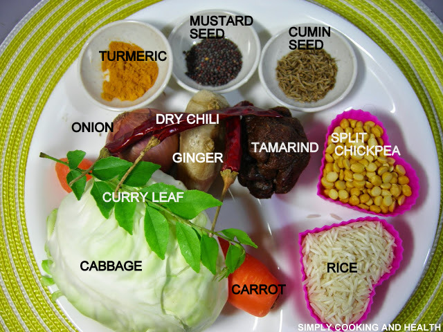 Ingredients for Unusual tamarind fried rice with vegetables