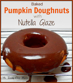 Baked Pumpkin Doughnuts with Nutella Glaze: These  couldn't be easier...one bowl, no electric mixer needed.  By Ms. Toody Goo Shoes