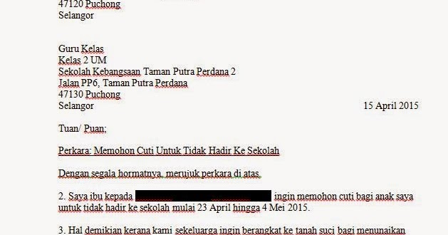 Contoh Surat Rasmi Memberi Kebenaran - Rasmi G