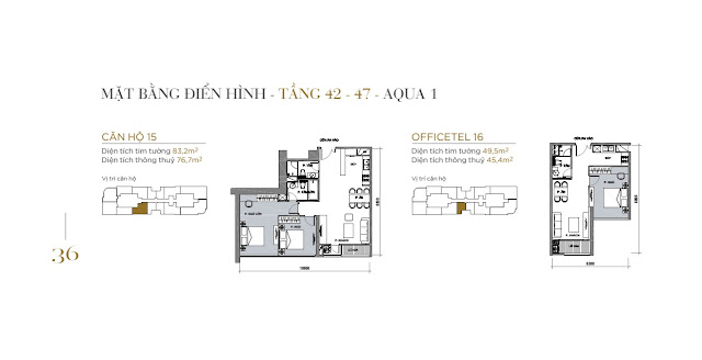 Mặt bằng tầng 42 - 47 AQua 1