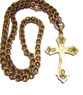Rose Gold Cross Necklace Vintage
