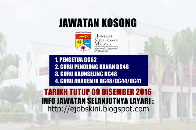 Jawatan Kosong Universiti Kebangsaan Malaysia (UKM) - 09 