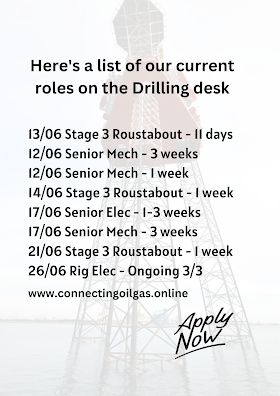 Here's a list of our current roles on the Drilling desk