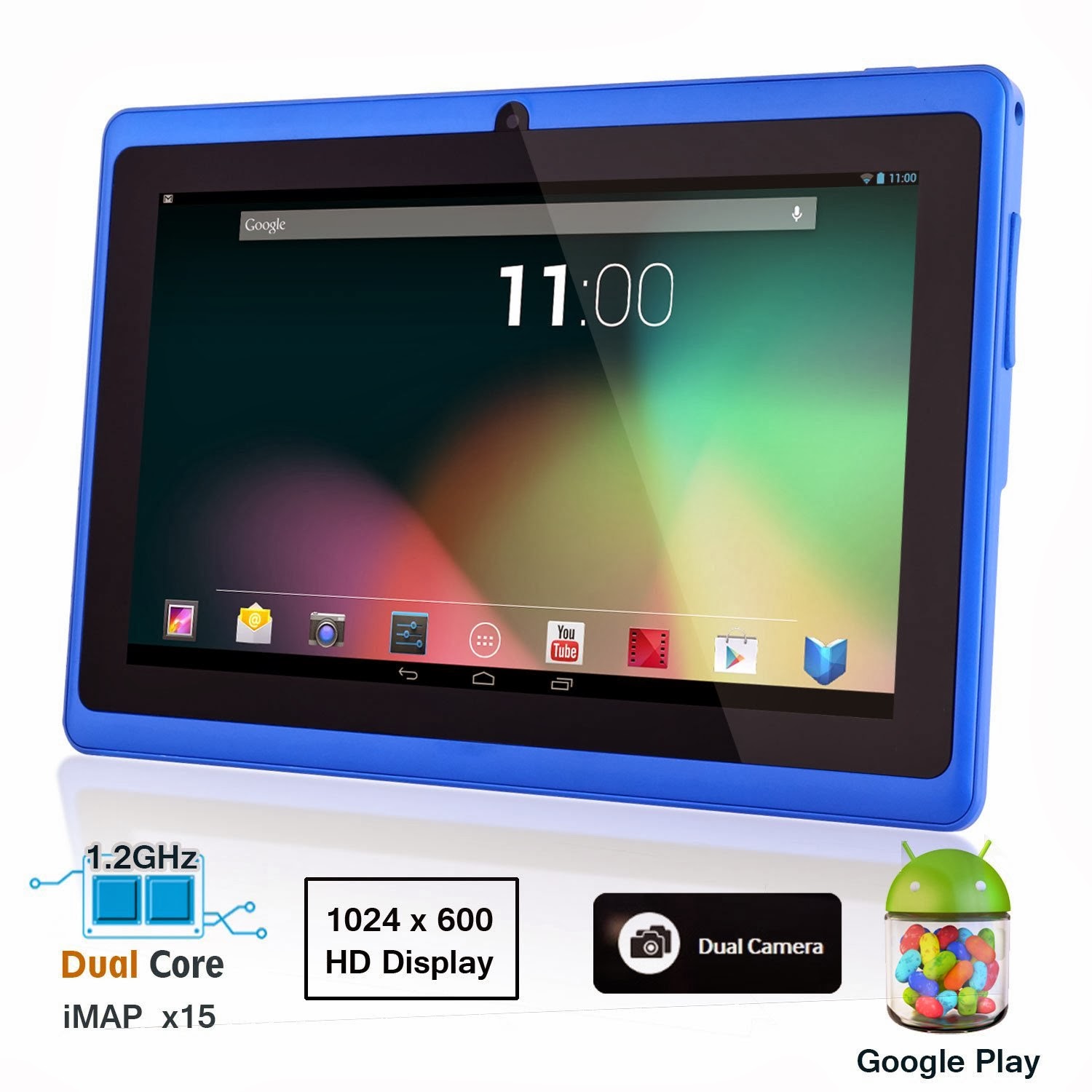 Best Tablet With Google Play Top Dragon Touch® 7'' Blue Dual Core Y88 Google Android 4.1 Tablet PC