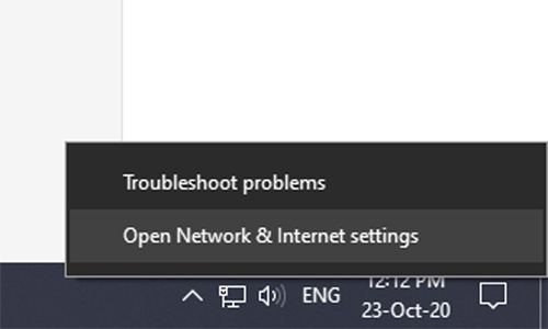 Network Icon on Windows 10