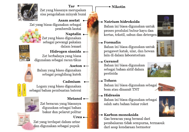 Gambar Berbagai Senyawa Kimia dalam Rokok
