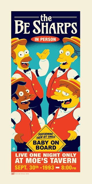 The Simpsons “The Be Sharps” Screen Print by Dave Perillo x Dark Ink Art