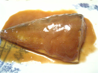 saba no misoni (simmered mackerel with miso)