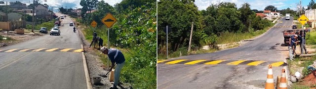 Acesso entre Colônia Faria e São Dimas ganha nova sinalização e lombadas