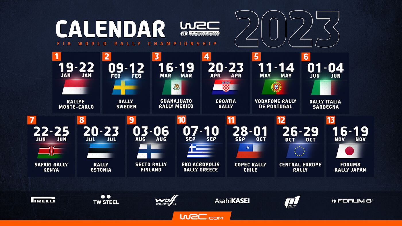 The WRC calendar for season 2023