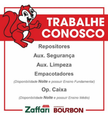Zaffari Bourbon seleciona Aux. de Limpeza, Repositor, Caixa e outros em Porto Alegre