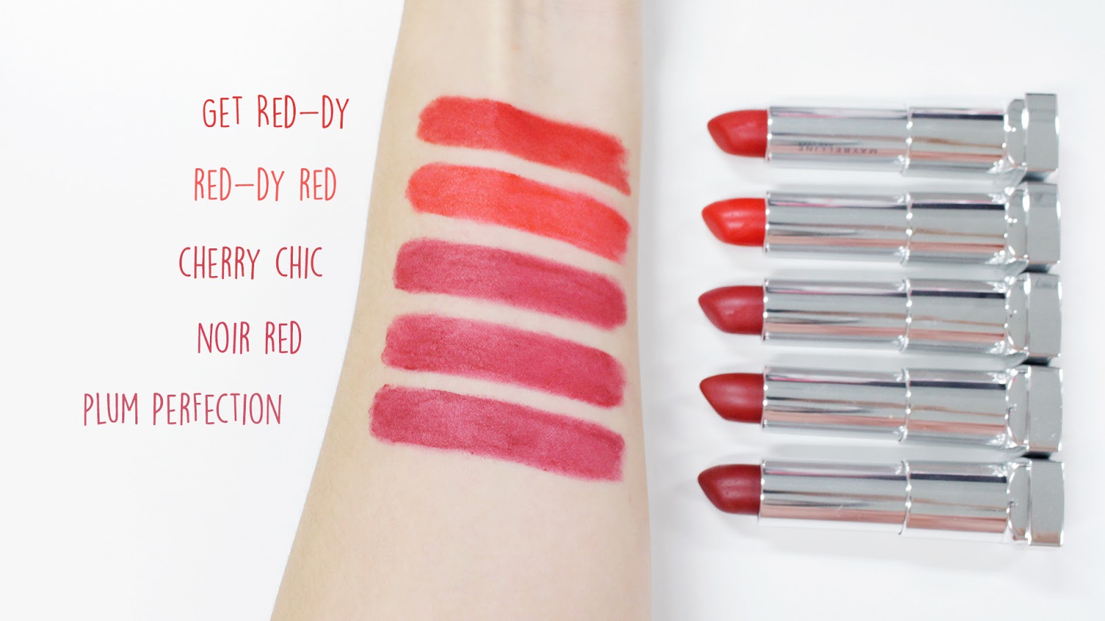 Maybelline The Powder Mattes Red Shades Swatches | www.bigdreamerblog.com