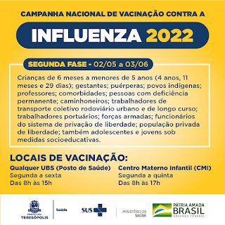 Teresópolis inicia segunda fase da imunização contra a Influenza dia 02