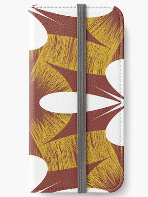 Red, Yellow, and White Seamless Floral Pattern iPhone Wallet