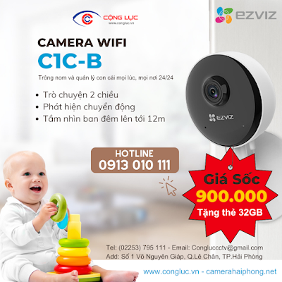 Bán camera wifi ezviz c1c-b 2mp giá rẻ tại hải phòng