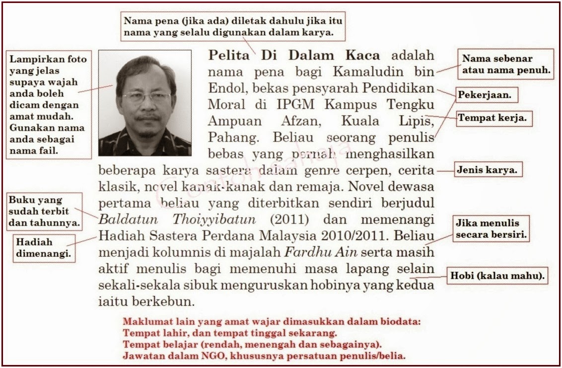 Bahan Arkib dan Rujukan Contoh Biodata