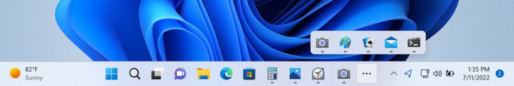 Windows 11 aumenta lo spazio per le app sulla Barra delle applicazioni