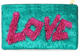 Desejo do dia - Love bag bolsa clutch de lantejoulas rosa e azul