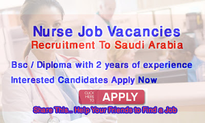 Nurse Job Vacancies |Recruitment To Saudi Arabia  