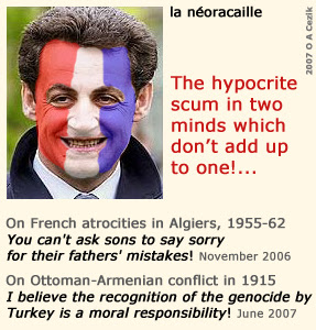 Sarkozy: The hypocrite scum in two  minds which don't add up to one