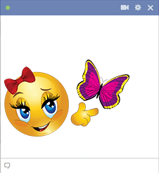 Lovely Smiley & Butterfly Emoticon