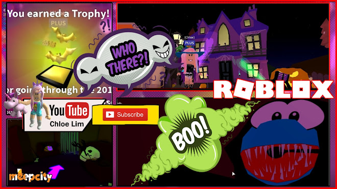 Chloe Tuber Roblox Meepcity Gameplay Haunted House Glitch Into The House S Candy Giver Area Jump Scare Loud Warning - roblox meep city trophies