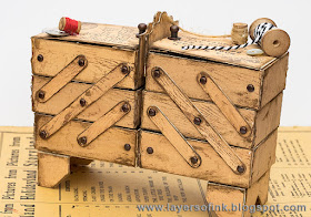 Layers of ink - Vintage Sewing Box Tutorial by Anna-Karin