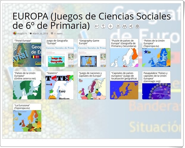 "11 Juegos para el estudio de EUROPA en 6º de Primaria"