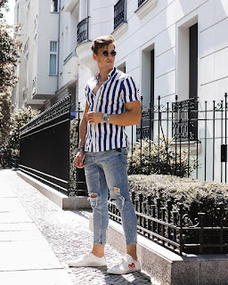 12 evergreen vertical stripes outfit for men