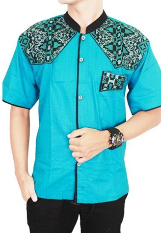  BusanaMuslim 5 Baju  Koko  Batik Kombinasi  Polos  Galeri 