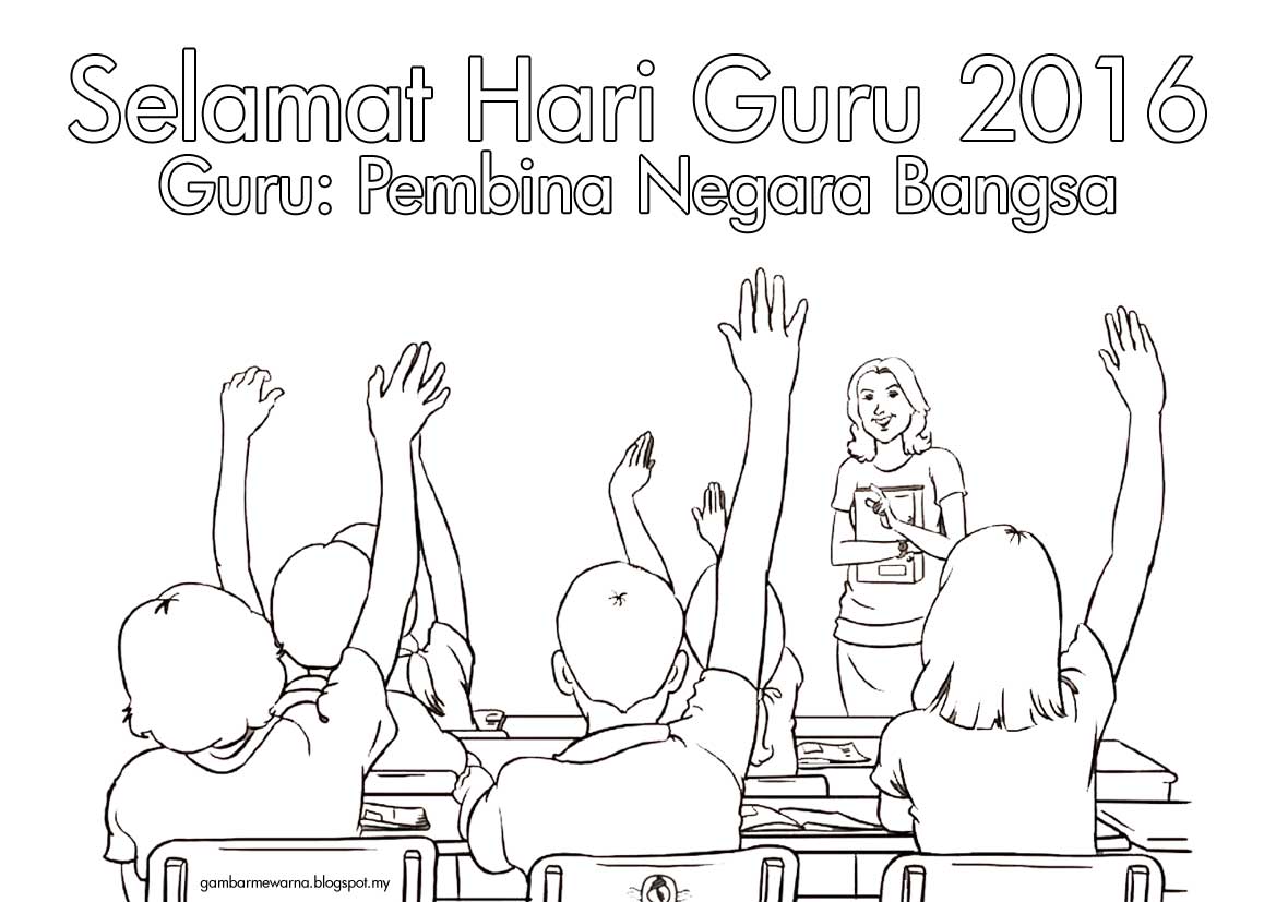 Gambar Mewarna Poster Hari Guru 2016 - Gambar Mewarna