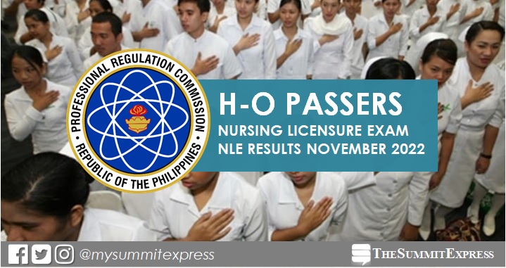 H-O Passers: NLE Result November 2022 nursing board exam