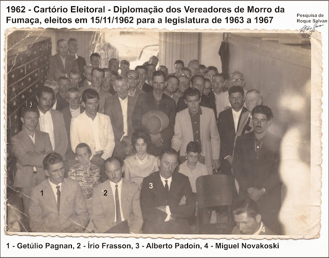 GETÚLIO PAGNAN - 4º PREFEITO DE MORRO DA FUMAÇA-SC - 1º Vice-prefeito - eleito em 15/11/1968 - Assume em 21-03-1970 Gestão (21-03-1970  a  31-01-1973) - ARENA