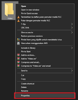 Pertama, buat folder dengan cara buka file manager atau windows ekspoler terlebih dahulu. Kemudian klik kanan lalu pilih new folder. Atau jika tidak perlu, cukup edit folder yang sudah dibuat dengan cara klik kanan kemudian kli Properties.