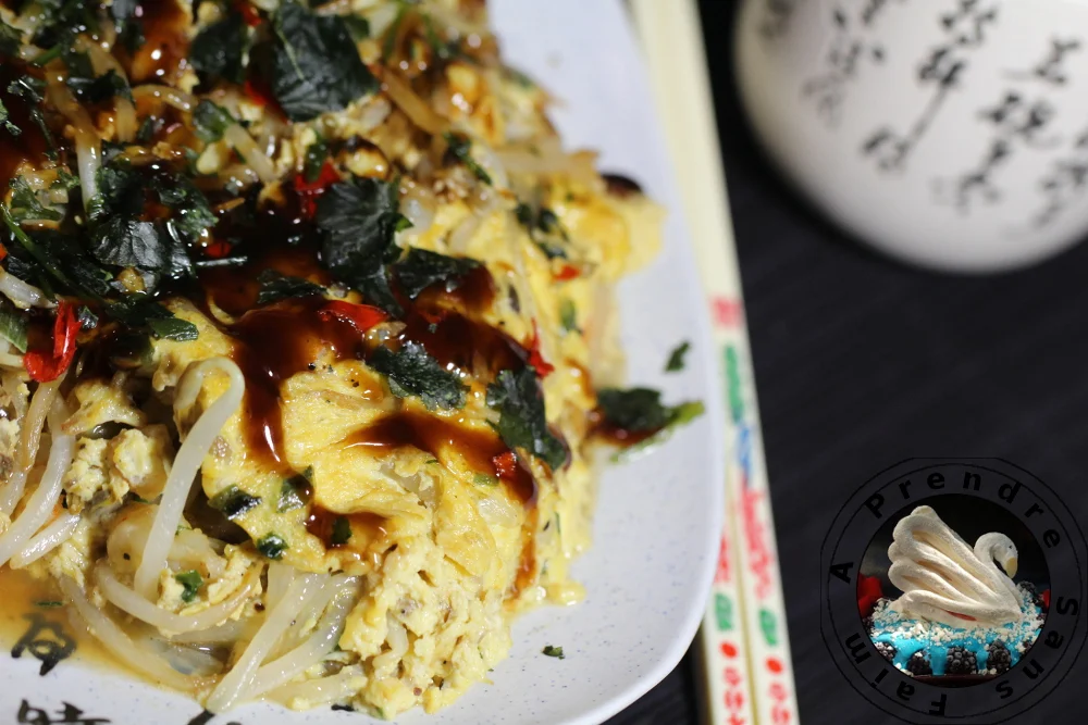 Omelette chinoise aux crevettes