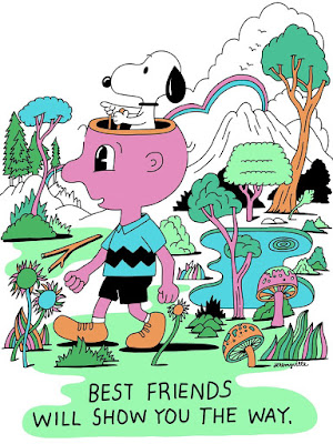 Peanuts Best Friends Print by Jeremyville x Dark Hall Mansion