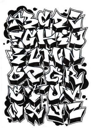 Black Edition Graffiti Alphabet Letter AZ by DadouX