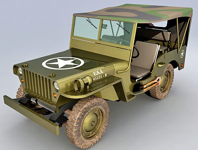 3D Car Model Jeep Willys Max Obj Full Texture 56 MB