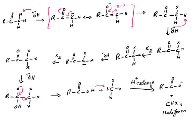 Haloform reaction mechanism