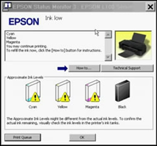 reset ink level epson l100 l200 l800 without sn id inks epson printer