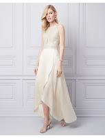 Embroidered Silk High-Low Gown