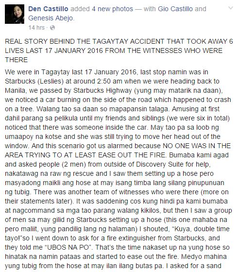 Truth behind the Tagaytay car crash accident, according to an eyewitness