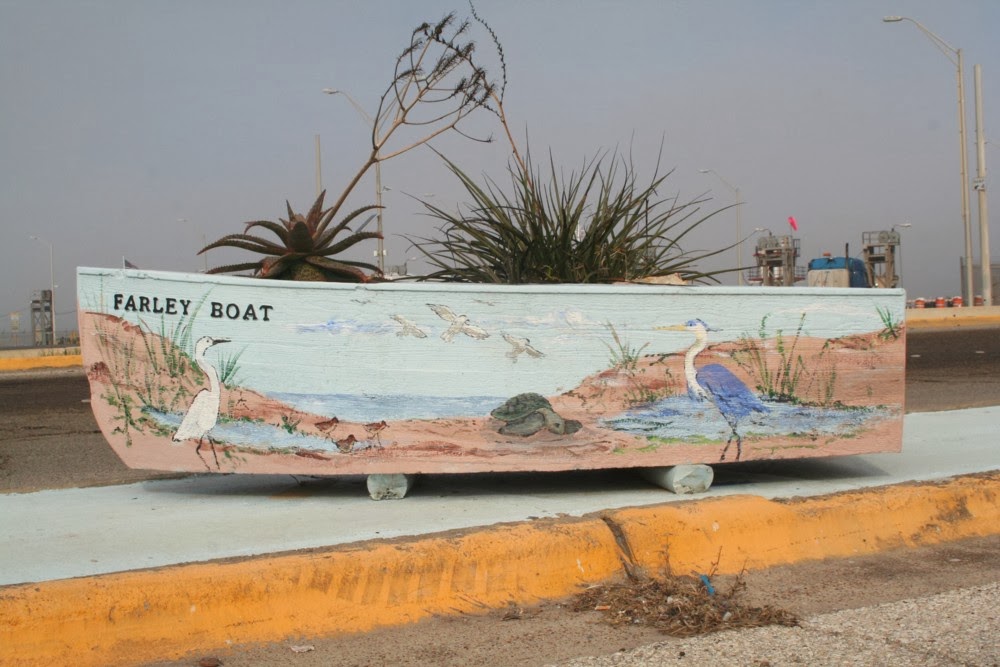  concrete "Farley Boat" planters as a city beautification project