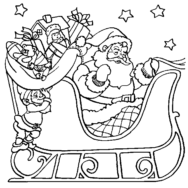 Sleigh Coloring Pages, Santa Sleigh Printables