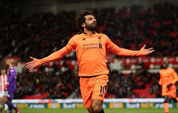 Mohamed Salah celebrates goal for Liverpool