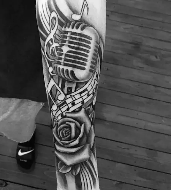 Music Sleeve Tattoos For Men Lyrical Ink Design Ideas Music
