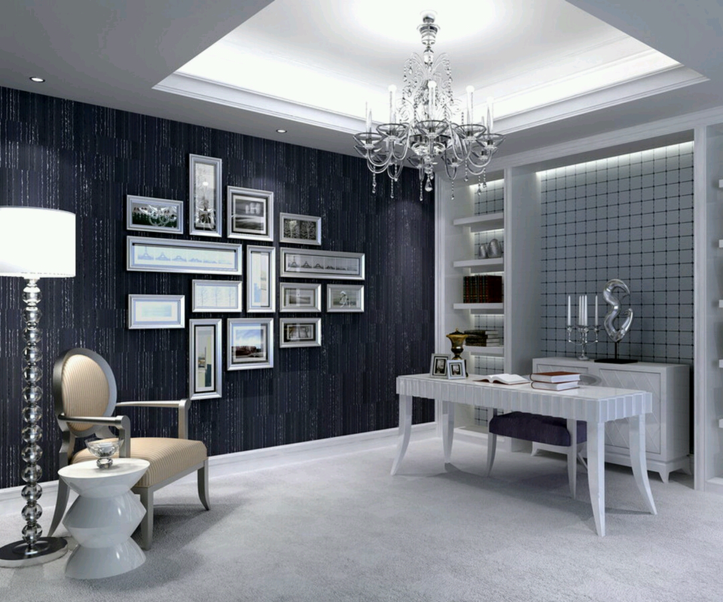 Modern homes studyrooms interior designs ideas.