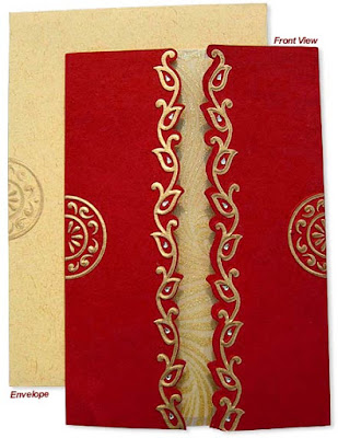 invitation cards for opening ceremony. This red colored wedding card says nothing but still reveals all secrets of 