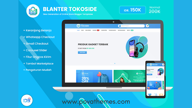 Blanter Tokoside 2.0 Responsive Premium Blogger Template Free Download