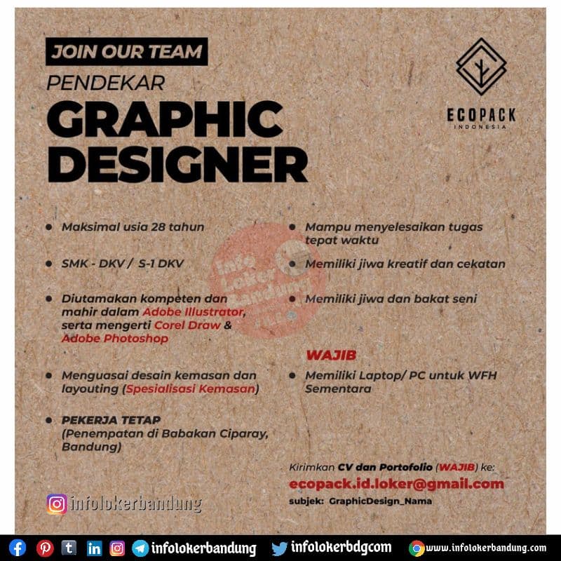 Lowongan Kerja Graphic Designer Ecopack Indonesia Bandung Juli 2021